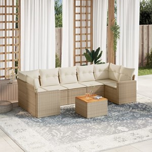 Maison exclusive - salon de jardin avec coussins 8 pcs beige résine tressée