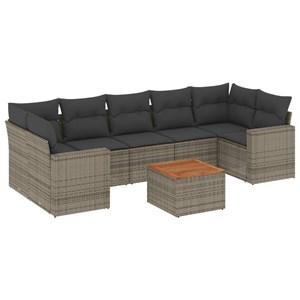 Maison exclusive - salon de jardin 8 pcs avec coussins gris résine tressée
