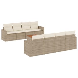 Maison exclusive - salon de jardin avec coussins 9 pcs beige résine tressée