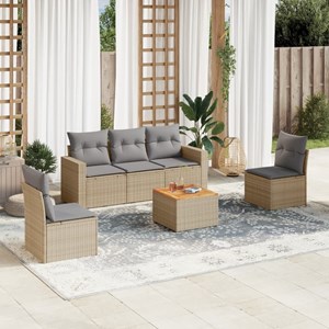 Maison exclusive - salon de jardin avec coussins 6 pcs beige résine tressée