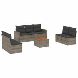 Maison exclusive - salon de jardin 8 pcs avec coussins gris résine tressée