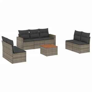 Maison exclusive - salon de jardin 8 pcs avec coussins gris résine tressée