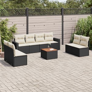 Maison exclusive - salon de jardin 9 pcs avec coussins noir résine tressée