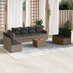 Maison exclusive - salon de jardin 9 pcs avec coussins gris résine tressée