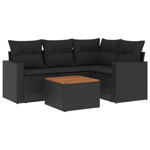 Maison exclusive - salon de jardin 5 pcs avec coussins noir résine tressée