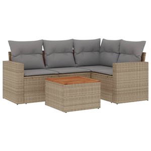 Maison exclusive - salon de jardin avec coussins 5 pcs beige résine tressée