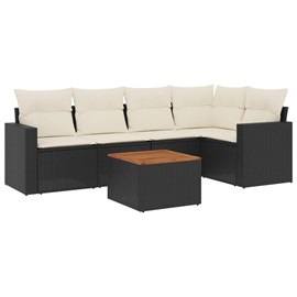 Maison exclusive - salon de jardin 6 pcs avec coussins noir résine tressée