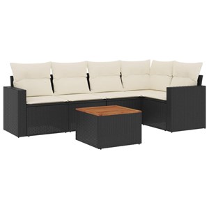 Maison exclusive - salon de jardin 6 pcs avec coussins noir résine tressée
