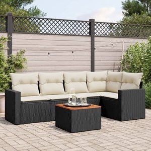 Maison exclusive - salon de jardin 6 pcs avec coussins noir résine tressée
