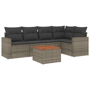 Maison exclusive - salon de jardin 6 pcs avec coussins gris résine tressée