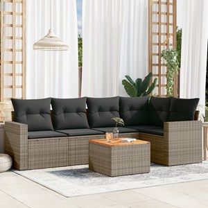 Maison exclusive - salon de jardin 6 pcs avec coussins gris résine tressée