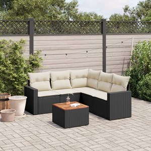 Maison exclusive - salon de jardin 6 pcs avec coussins noir résine tressée