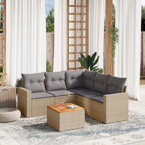 Maison exclusive - salon de jardin avec coussins 6 pcs beige résine tressée