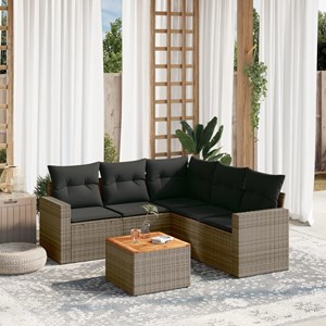 Maison exclusive - salon de jardin 6 pcs avec coussins gris résine tressée