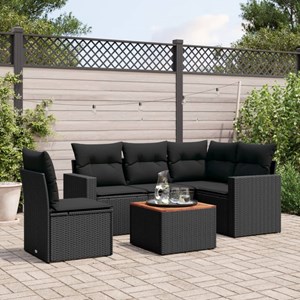 Maison exclusive - salon de jardin 6 pcs avec coussins noir résine tressée