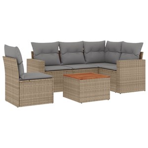 Maison exclusive - salon de jardin avec coussins 6 pcs beige résine tressée
