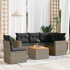 Maison exclusive - salon de jardin 6 pcs avec coussins gris résine tressée