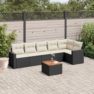 Maison exclusive - salon de jardin 7 pcs avec coussins noir résine tressée