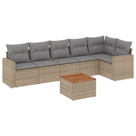 Maison exclusive - salon de jardin avec coussins 7 pcs beige résine tressée