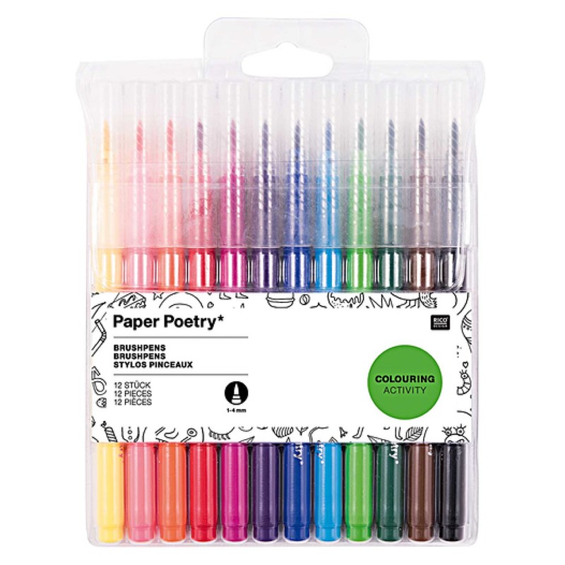 Stylo-feutre multicolore 12 pieces