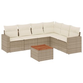 Maison exclusive - salon de jardin avec coussins 7 pcs beige résine tressée