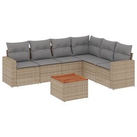 Maison exclusive - salon de jardin avec coussins 7 pcs beige résine tressée