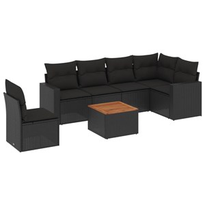 Maison exclusive - salon de jardin 7 pcs avec coussins noir résine tressée