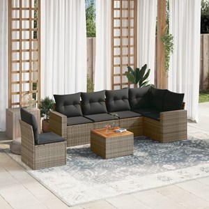 Maison exclusive - salon de jardin avec coussins 7 pcs gris résine tressée