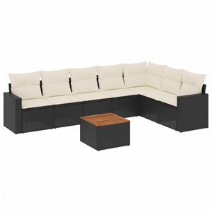 Maison exclusive - salon de jardin 8 pcs avec coussins noir résine tressée