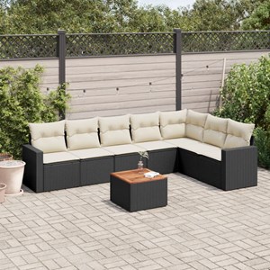 Maison exclusive - salon de jardin 8 pcs avec coussins noir résine tressée