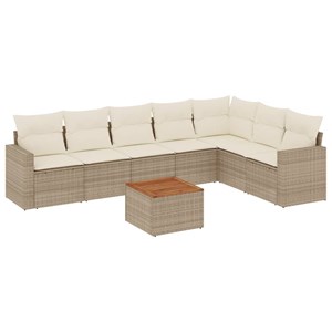Maison exclusive - salon de jardin avec coussins 8 pcs beige résine tressée