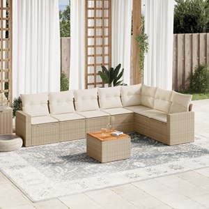 Maison exclusive - salon de jardin avec coussins 8 pcs beige résine tressée