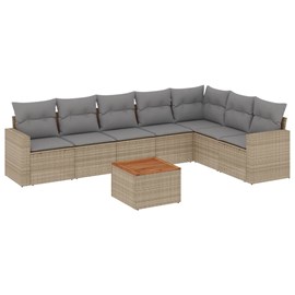 Maison exclusive - salon de jardin avec coussins 8 pcs beige résine tressée