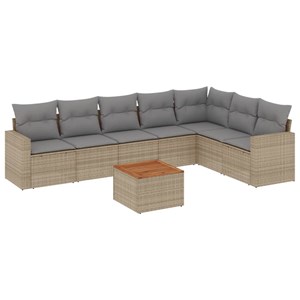 Maison exclusive - salon de jardin avec coussins 8 pcs beige résine tressée