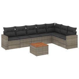 Maison exclusive - salon de jardin 8 pcs avec coussins gris résine tressée