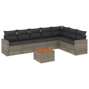 Maison exclusive - salon de jardin 8 pcs avec coussins gris résine tressée