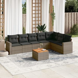 Maison exclusive - salon de jardin 8 pcs avec coussins gris résine tressée