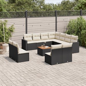 Maison exclusive - salon de jardin 12 pcs avec coussins noir résine tressée
