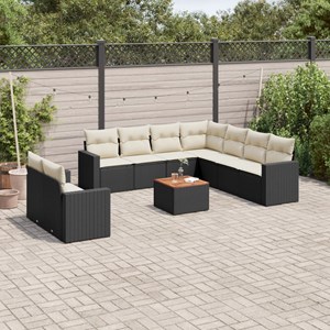 Maison exclusive - salon de jardin 10 pcs avec coussins noir résine tressée