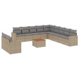 Maison exclusive - salon de jardin avec coussins 12 pcs beige résine tressée
