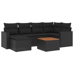 Maison exclusive - salon de jardin 7 pcs avec coussins noir résine tressée