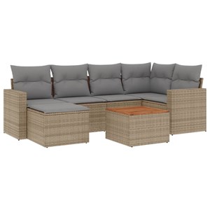 Maison exclusive - salon de jardin avec coussins 7 pcs beige résine tressée