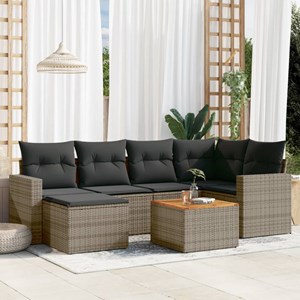 Maison exclusive - salon de jardin avec coussins 7 pcs gris résine tressée