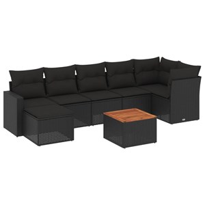 Maison exclusive - salon de jardin 8 pcs avec coussins noir résine tressée