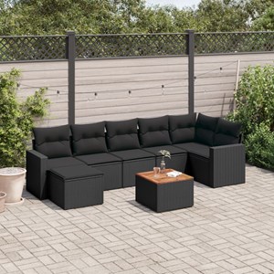 Maison exclusive - salon de jardin 8 pcs avec coussins noir résine tressée