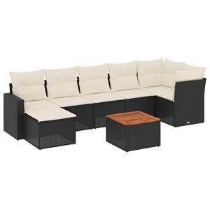 Maison exclusive - salon de jardin 8 pcs avec coussins noir résine tressée