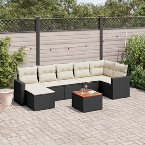 Maison exclusive - salon de jardin 8 pcs avec coussins noir résine tressée