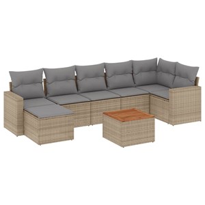 Maison exclusive - salon de jardin avec coussins 8 pcs beige résine tressée