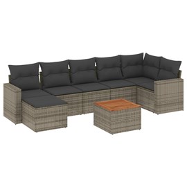 Maison exclusive - salon de jardin 8 pcs avec coussins gris résine tressée