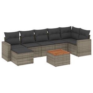 Maison exclusive - salon de jardin 8 pcs avec coussins gris résine tressée